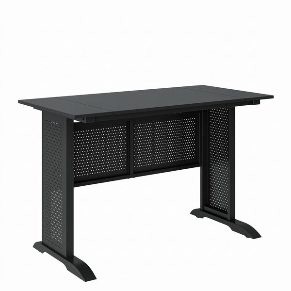 English Elm Computer Desk 47 Inch Rustic Brown Top Steel Frame Modern Home Office Gaming W347P509797