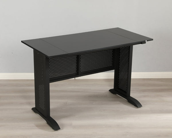 English Elm Computer Desk 47 Inch Rustic Brown Top Steel Frame Modern Home Office Gaming W347P509797