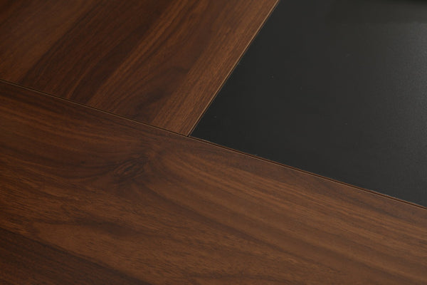 English Elm Computer Desk 63 Inch Rustic Brown Steel Frame Home Office Gaming Writing Table W347P509798
