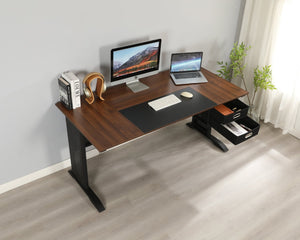 English Elm Computer Desk 63 Inch Rustic Brown Steel Frame Home Office Gaming Writing Table W347P509798