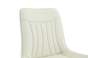 English Elm Dining Chairs Set of 4 PU Leather High Back Gold Tipped Legs Modern Glam Seating White W3493P444945
