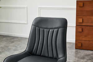 English Elm Dining Chairs Set of 4 PU Leather High Back Gold Tipped Legs Modern Glam Seating Black W3493P444952