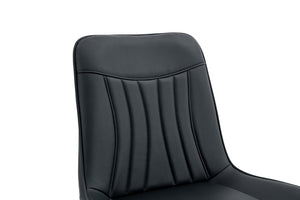 English Elm Dining Chairs Set of 4 PU Leather High Back Gold Tipped Legs Modern Glam Seating Black W3493P444952