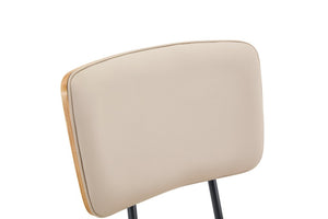 English Elm Dining Chairs Set of 2 Faux Leather Walnut Backrest Mid-Century Metal Legs White W3493P449198