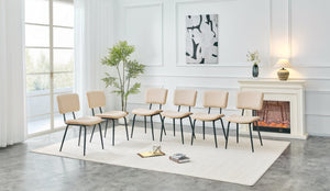 English Elm Dining Chairs Set of 2 Faux Leather Walnut Backrest Mid-Century Metal Legs White W3493P449198