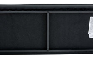 English Elm Dining Bench Faux Leather Upholstered with Arched Electroplated Legs for Modern Rooms Black W3493P449306