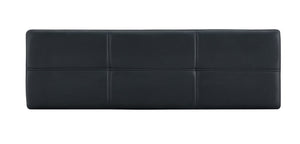 English Elm Dining Bench Faux Leather Upholstered with Arched Electroplated Legs for Modern Rooms Black W3493P449306