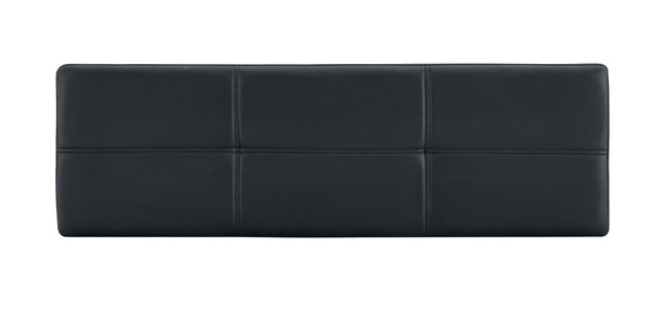 English Elm Dining Bench Faux Leather Upholstered with Arched Electroplated Legs for Modern Rooms Black W3493P449306