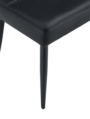 English Elm Dining Bench Faux Leather Upholstered with Arched Electroplated Legs for Modern Rooms Black W3493P449306
