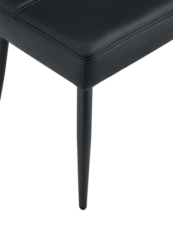 English Elm Dining Bench Faux Leather Upholstered with Arched Electroplated Legs for Modern Rooms Black W3493P449306