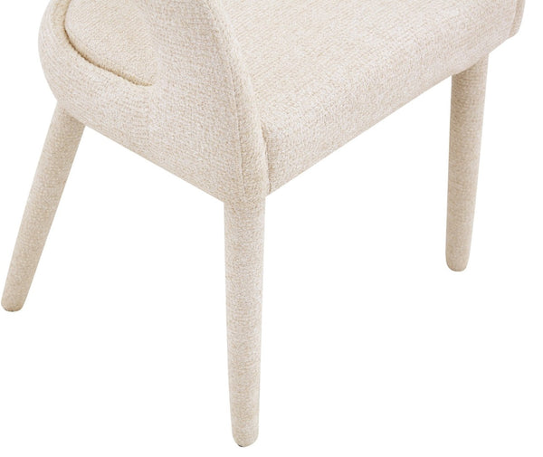 English Elm Premium Boucle Sherpa Armchair Set Nordic Sculptural Hollow Back Dining Accent Seat Off White W3493P461611