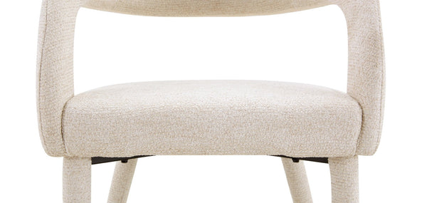 English Elm Premium Boucle Sherpa Armchair Set Nordic Sculptural Hollow Back Dining Accent Seat Off White W3493P461611