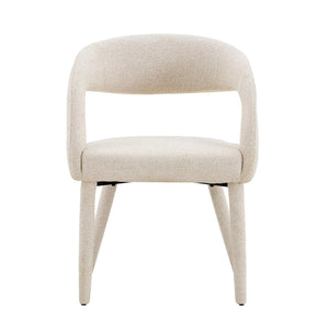 English Elm Premium Boucle Sherpa Armchair Set Nordic Sculptural Hollow Back Dining Accent Seat Off White W3493P461611
