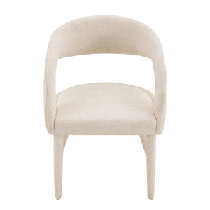 English Elm Premium Boucle Sherpa Armchair Set Nordic Sculptural Hollow Back Dining Accent Seat Off White W3493P461611