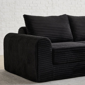 English Elm Minimalist Corduroy Convertible Sofa Bed with Curved Silhouette for Studio Living W3505P505111