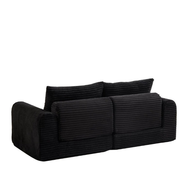 English Elm Minimalist Corduroy Convertible Sofa Bed with Curved Silhouette for Studio Living W3505P505111