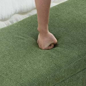 English Elm 48.8 Inch Chenille Storage Ottoman Bench with Lift Top for Bedroom or Entryway Green W3505P517421