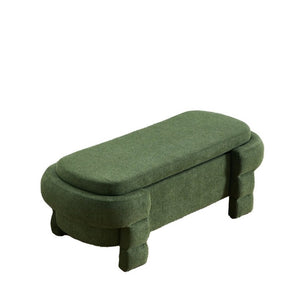 English Elm 48.8 Inch Chenille Storage Ottoman Bench with Lift Top for Bedroom or Entryway Green W3505P517421