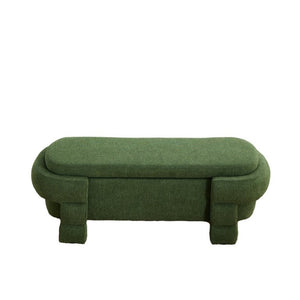 English Elm 48.8 Inch Chenille Storage Ottoman Bench with Lift Top for Bedroom or Entryway Green W3505P517421