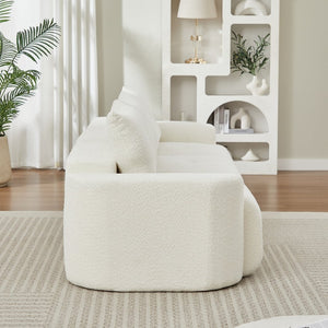 English Elm Chenille Cloud Sofa Deep Plush Seating Sculptural Tufted Upholstery for Modern Living Rooms Beige W3505S00062