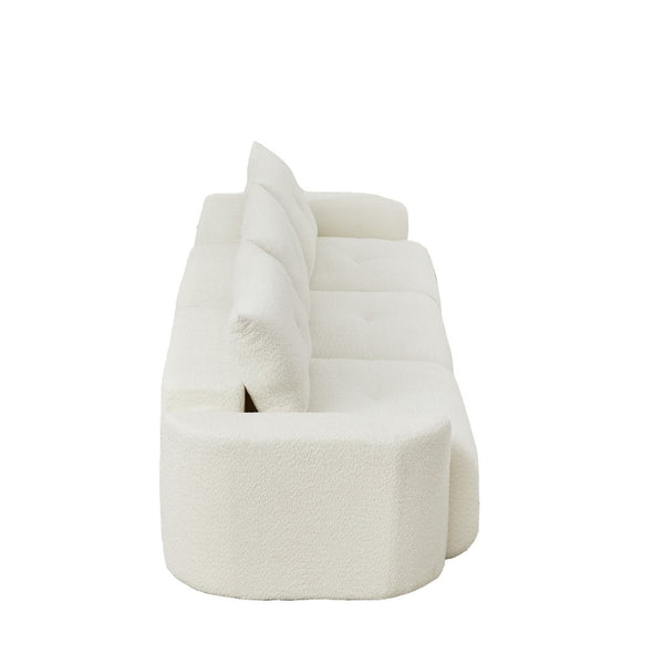 English Elm Chenille Cloud Sofa Deep Plush Seating Sculptural Tufted Upholstery for Modern Living Rooms Beige W3505S00062