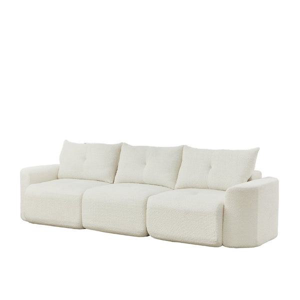English Elm Chenille Cloud Sofa Deep Plush Seating Sculptural Tufted Upholstery for Modern Living Rooms Beige W3505S00062