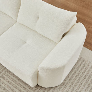 English Elm Chenille Cloud Sofa Deep Plush Seating Sculptural Tufted Upholstery for Modern Living Rooms Beige W3505S00062