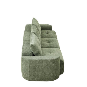 English Elm Chenille Cloud Sofa Deep Plush Seating Sculptural Tufted Upholstery for Modern Living Rooms Green W3505S00064