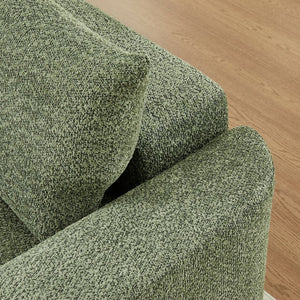 English Elm Chenille Cloud Sofa Deep Plush Seating Sculptural Tufted Upholstery for Modern Living Rooms Green W3505S00064
