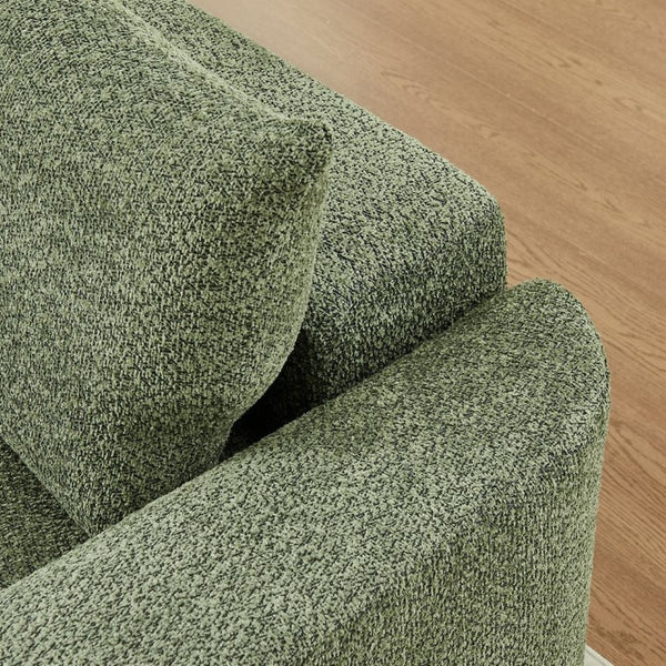 English Elm Chenille Cloud Sofa Deep Plush Seating Sculptural Tufted Upholstery for Modern Living Rooms Green W3505S00064