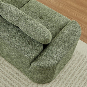 English Elm Chenille Cloud Sofa Deep Plush Seating Sculptural Tufted Upholstery for Modern Living Rooms Green W3505S00064