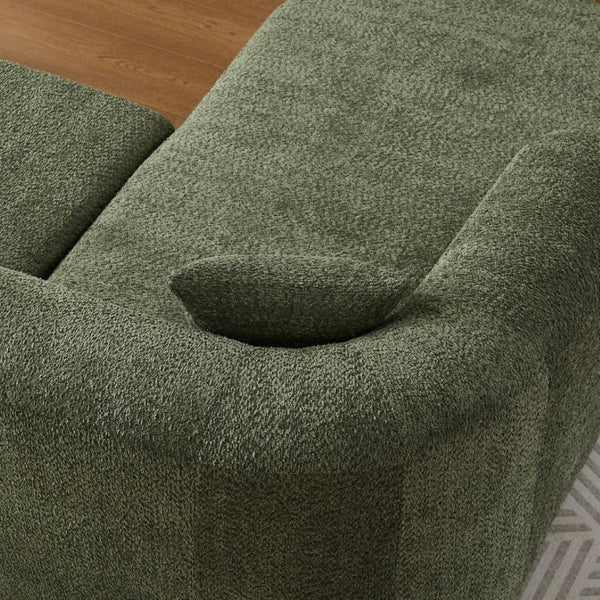 English Elm Video]109.4 Inch Modular L-Shape Chenille Sectional Cloud Couch for Open Living Rooms Green W3505S00075