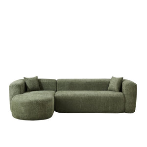 English Elm Video]109.4 Inch Modular L-Shape Chenille Sectional Cloud Couch for Open Living Rooms Green W3505S00075