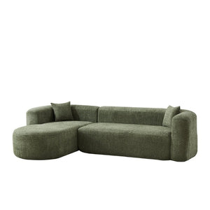 English Elm Video]109.4 Inch Modular L-Shape Chenille Sectional Cloud Couch for Open Living Rooms Green W3505S00075