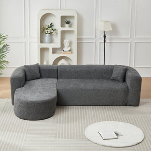 English Elm Video]109.4 Inch Modular L-Shape Chenille Sectional Cloud Couch for Open Living Rooms Gray W3505S00076