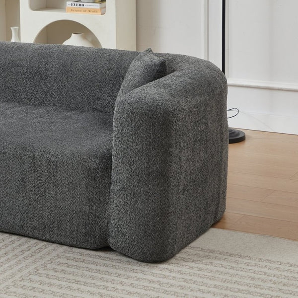 English Elm Video]109.4 Inch Modular L-Shape Chenille Sectional Cloud Couch for Open Living Rooms Gray W3505S00076