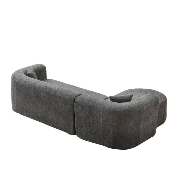 English Elm Video]109.4 Inch Modular L-Shape Chenille Sectional Cloud Couch for Open Living Rooms Gray W3505S00076