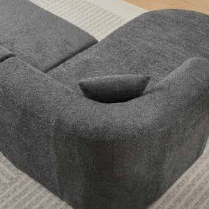 English Elm Video]109.4 Inch Modular L-Shape Chenille Sectional Cloud Couch for Open Living Rooms Gray W3505S00076