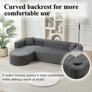 English Elm Video]109.4 Inch Modular L-Shape Chenille Sectional Cloud Couch for Open Living Rooms Gray W3505S00076