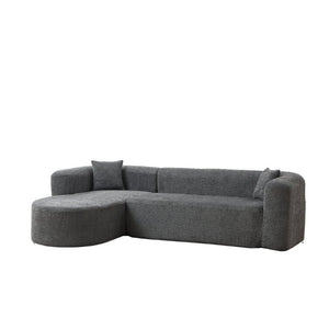 English Elm Video]109.4 Inch Modular L-Shape Chenille Sectional Cloud Couch for Open Living Rooms Gray W3505S00076