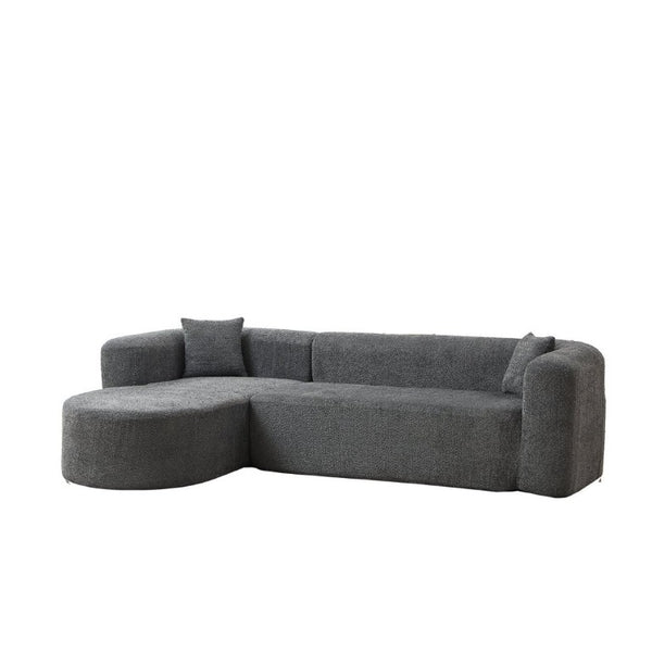English Elm Video]109.4 Inch Modular L-Shape Chenille Sectional Cloud Couch for Open Living Rooms Gray W3505S00076