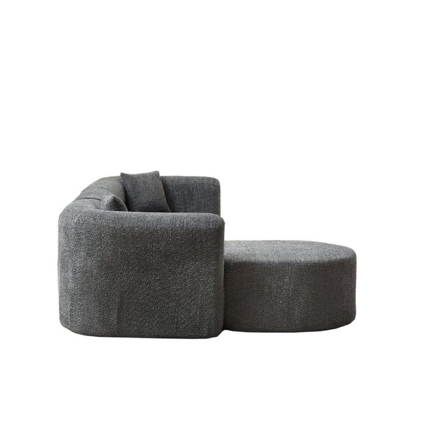 English Elm Video]109.4 Inch Modular L-Shape Chenille Sectional Cloud Couch for Open Living Rooms Gray W3505S00076