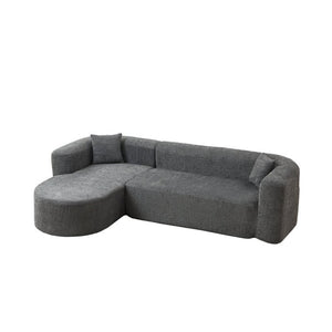 English Elm Video]109.4 Inch Modular L-Shape Chenille Sectional Cloud Couch for Open Living Rooms Gray W3505S00076