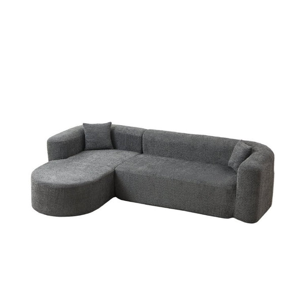 English Elm Video]109.4 Inch Modular L-Shape Chenille Sectional Cloud Couch for Open Living Rooms Gray W3505S00076