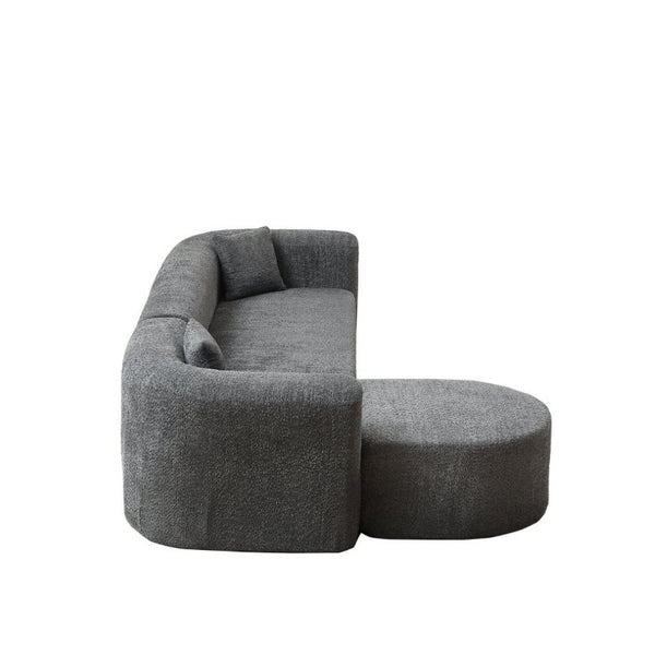 English Elm Video]109.4 Inch Modular L-Shape Chenille Sectional Cloud Couch for Open Living Rooms Gray W3505S00076
