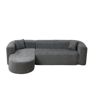 English Elm Video]109.4 Inch Modular L-Shape Chenille Sectional Cloud Couch for Open Living Rooms Gray W3505S00076