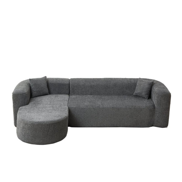 English Elm Video]109.4 Inch Modular L-Shape Chenille Sectional Cloud Couch for Open Living Rooms Gray W3505S00076