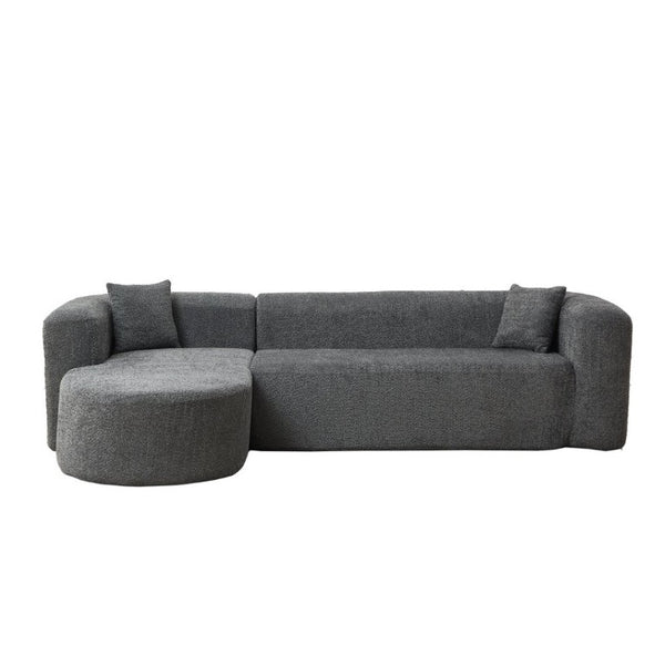 English Elm Video]109.4 Inch Modular L-Shape Chenille Sectional Cloud Couch for Open Living Rooms Gray W3505S00076