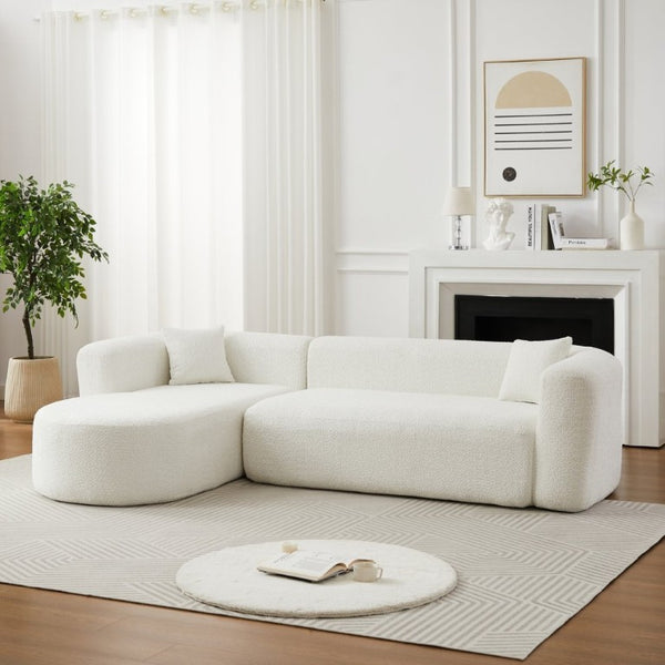 English Elm Video]109.4 Inch Modular L-Shape Chenille Sectional Cloud Couch for Open Living Rooms Beige W3505S00077