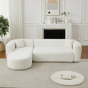 English Elm Video]109.4 Inch Modular L-Shape Chenille Sectional Cloud Couch for Open Living Rooms Beige W3505S00077